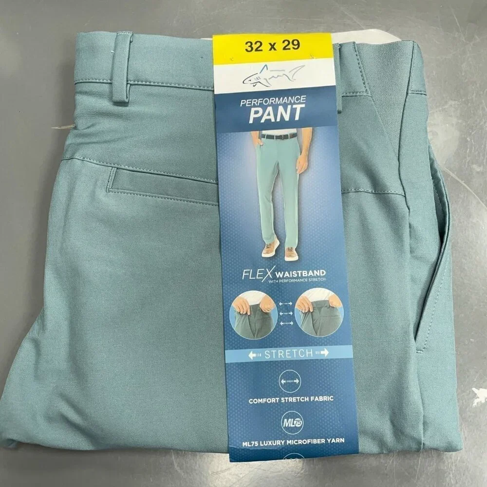 NEW Greg Norman Men's 32x32 Performance Tech Pant Flex Waistband Stretch